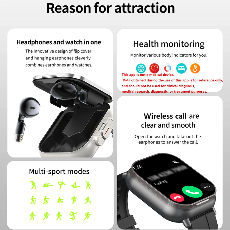 GPS Smart Watch + 1 Headset Bluetooth Call Profissional