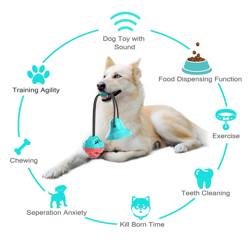 Bola de brinquedos ventosa cordas interativo vazamento lento alimentador mastigar brinquedo dente limpo golden retriever grandes suprimentos para animais de estimação