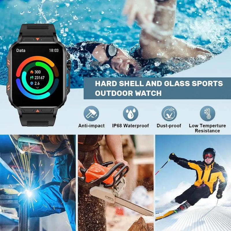 Smartwatch 1.95 Polegada tela de monitoramento saúde relógios à prova d'água esporte fitness relógio inteligente.