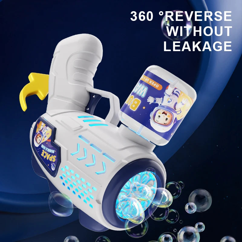 Astronaut Electric Bubble Gun Kids Toy Bubbles Machine Automatic Soap Blower with Light Summer Outdoor Party Games Children Gift