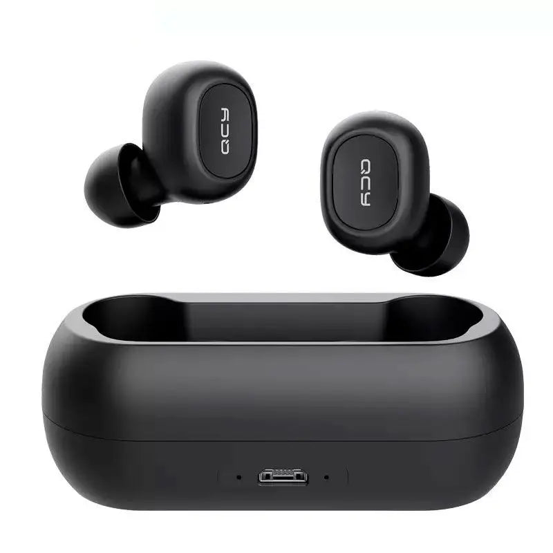 Qcy T1c Fones de Ouvido Proficionais via Bluetooth 5.0  stéreo com cancelamento ruído suporte app personalização