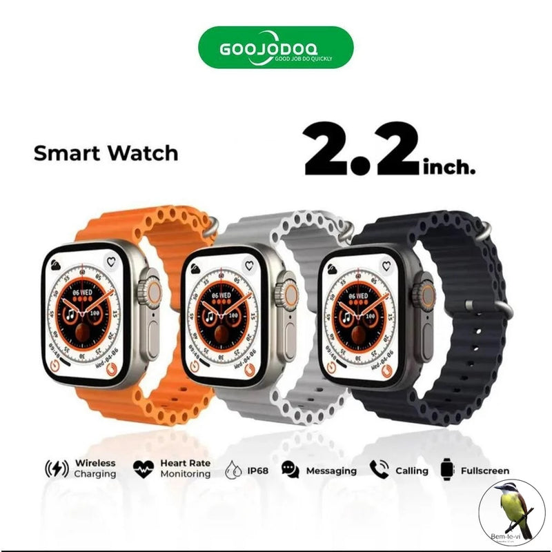 Smartwatch T800 T900 T10 Series 9 Ultra 2  Calculadora Cardíaca Monitoramento Da Frequência Relógio