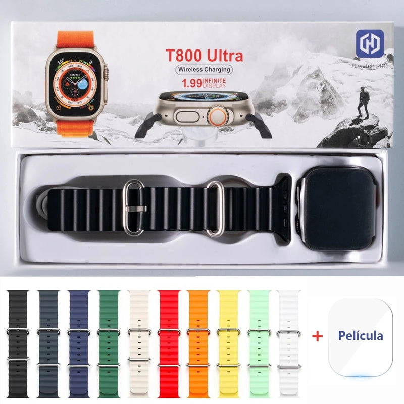 Smartwatch IWO 16 T800 KD99 Series 8 Ultra Wireless Carregamento Bluetooth Chamada De Voz Exercício Coração Para Android IOS