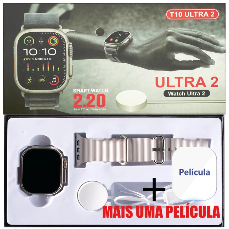 Smartwatch T800 T900 T10 Series 9 Ultra 2  Calculadora Cardíaca Monitoramento Da Frequência Relógio