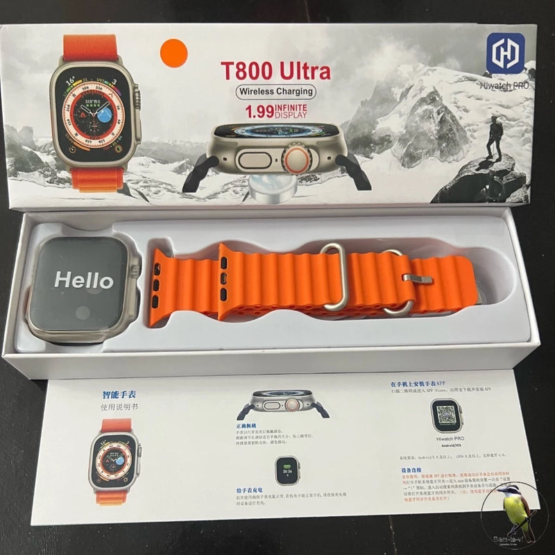 Smartwatch IWO 16 T800 KD99 Series 8 Ultra Wireless Carregamento Bluetooth Chamada De Voz Exercício Coração Para Android IOS